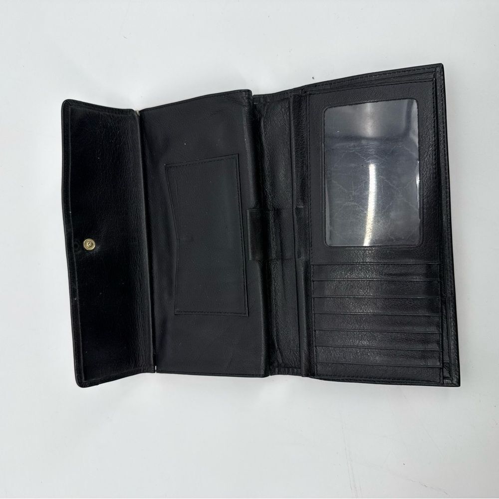Gold Pfeil Sport Genuine Leather Wallet Black Made in Germany Vintage - Picture 9 of 14